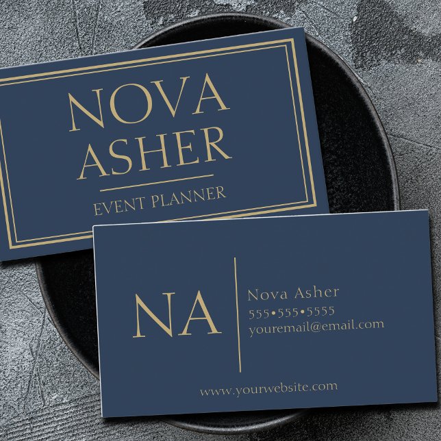 Cartão De Visita Monograma Simples e Profissional Elegante (Criador carregado)