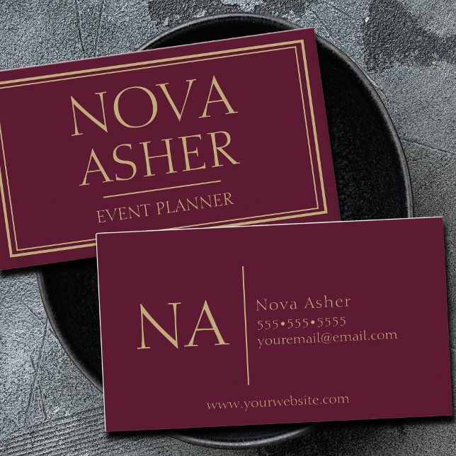 Cartão De Visita Monograma Simples e Profissional Elegante (Criador carregado)