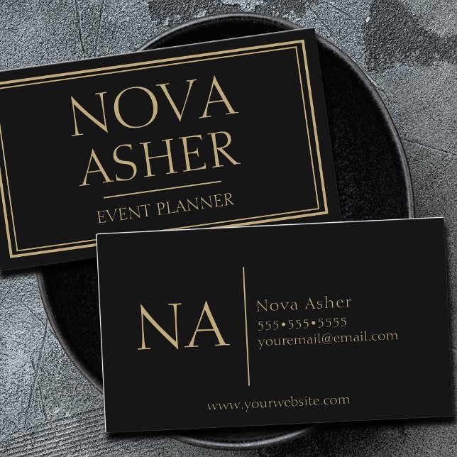 Cartão De Visita Monograma Simples e Profissional Elegante (Criador carregado)