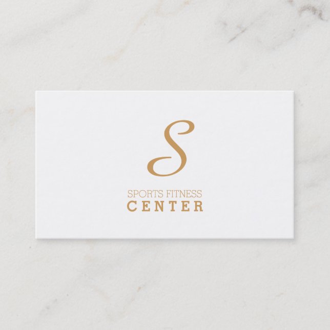 Cartão De Visita Monograma simples (manteiga de amendoim) (Frente)