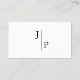 Cartão De Visita Monograma Simples Profissional Moderno Branco