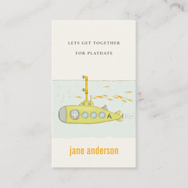 Cartão De Visita Monograma Submarino Submarino Chamado de Reproduçã (Frente)