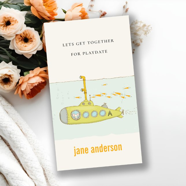 Cartão De Visita Monograma Submarino Submarino Chamado de Reproduçã (Criador carregado)