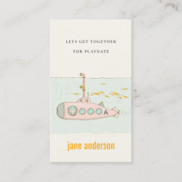 Cartão De Visita Monograma Submarino Submarino Chamado de Reproduçã