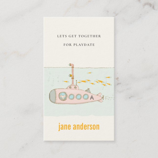 Cartão De Visita Monograma Submarino Submarino Chamado de Reproduçã (Frente)