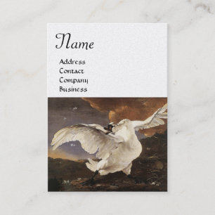 Cartão De Visita Monograma Swan Ameaçado, Livro Branco