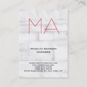 Cartão De Visita Monograma único e profissional de cinzas de parede