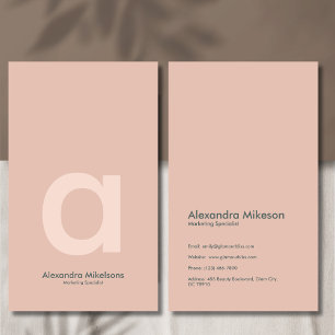 Cartão De Visita Monograma Verde Minimalista Profissional Moderno