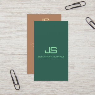 Cartão De Visita Monograma Vertical Moderno Elegante