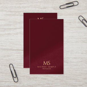 Cartão De Visita Monograma Vertical Moderno Elegante Dourado Oceani