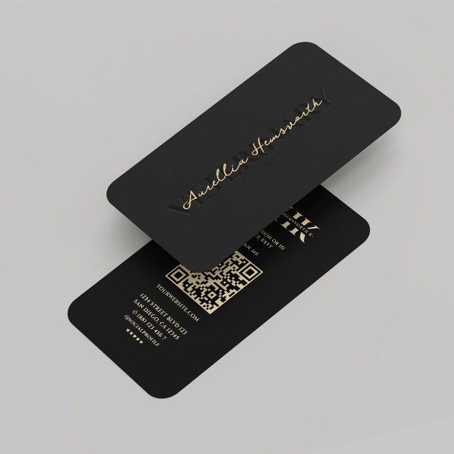 Cartão De Visita Monograma Veterinário Moderno Dourado (Modern Veterinarian Veterinary Monogram Black Gold Business Card
)
