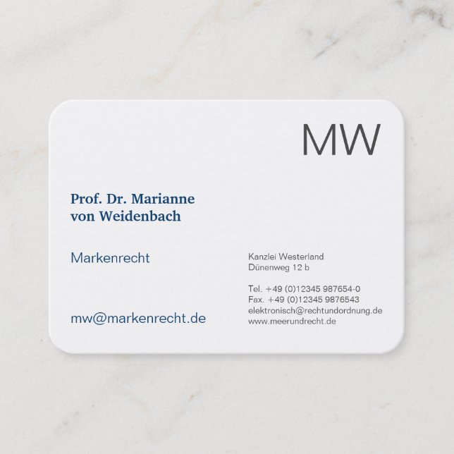 Cartão De Visita Monograma Visitenkarten (Frente)