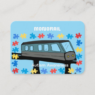 Cartão De Visita Monorail train car coaster autism puzzle 