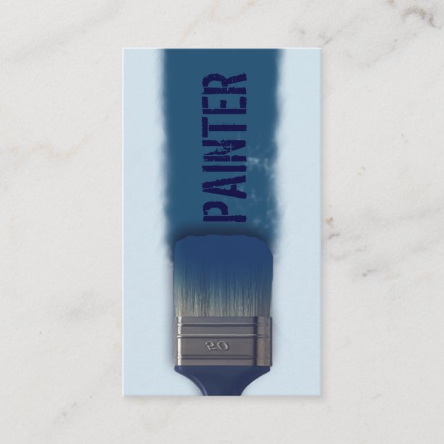 Cartão De Visita Monótonos azul do cobrir do traço da escova de (Frente)