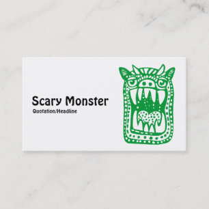 Cartão De Visita Monstro Assustador - Verde