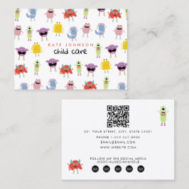 Cartão De Visita Monstros Coloridos Bonitos Babysitter