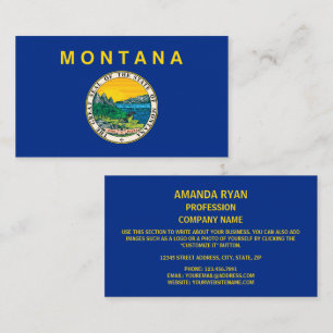 Cartão De Visita Montanan Flag & Seal, Flag de Montana