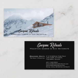 Cartão De Visita Montanhas Nevadas Sua Foto Paisagem