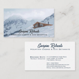 Cartão De Visita Montanhas Nevadas Sua Foto Paisagem