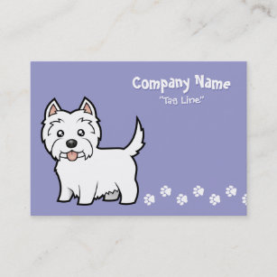 Cartão De Visita Montanhas ocidentais Terrier branco dos desenhos