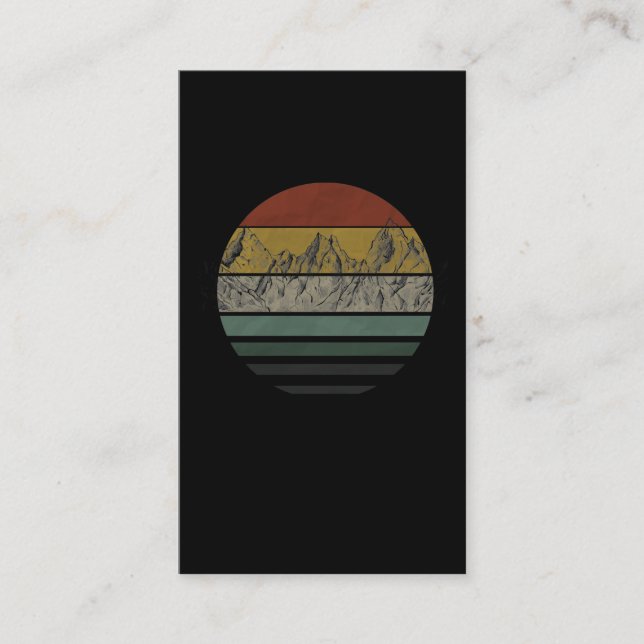 Cartão De Visita Montanhas Vintage caminhando (Frente)