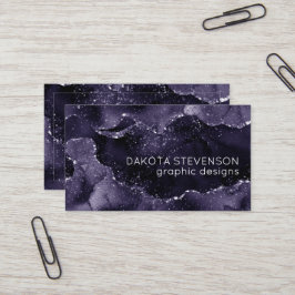 Cartão De Visita Moody Agate | Midnight Indigo Profundo Glam