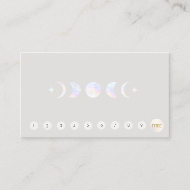 Cartão De Visita Moon 10 Almoçar Compromisso de Lealdade do Cliente (Frente)