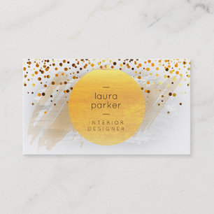 Cartão De Visita Moon Amarelo Splatter Confetti Moderno