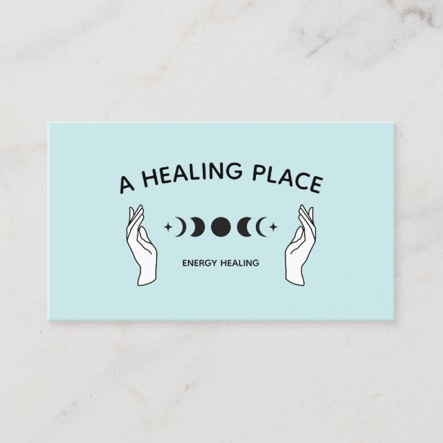 Cartão De Visita Moon das Mãos Fases do Trabalhador de Energia (Frente)