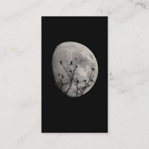 Cartão De Visita Moon Raven Gothic Crows Silhouette