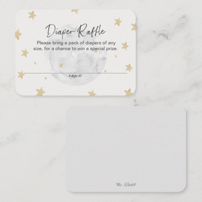 Cartão De Visita Moon Stars Placa de Chá de fraldas de Raffle de Fr (Frente/Verso)