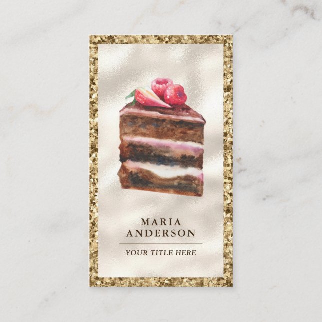 Cartão De Visita Morango Chocolate Fatia De Bolas De Obra (Frente)