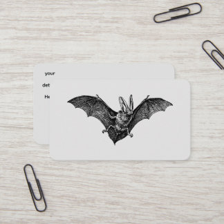 Cartão De Visita Morcego Gótico Vampiro Vintage