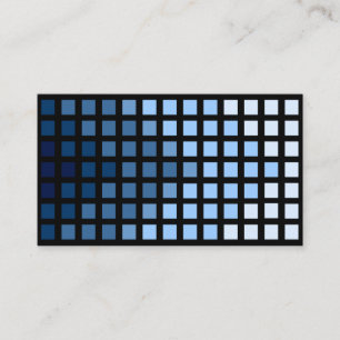 Cartão De Visita Mosaico azul esquadrão abstrato azul Elegante