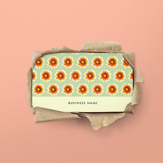 Cartão De Visita Mostarda Verde Floral Amarelo Pequeno Flor