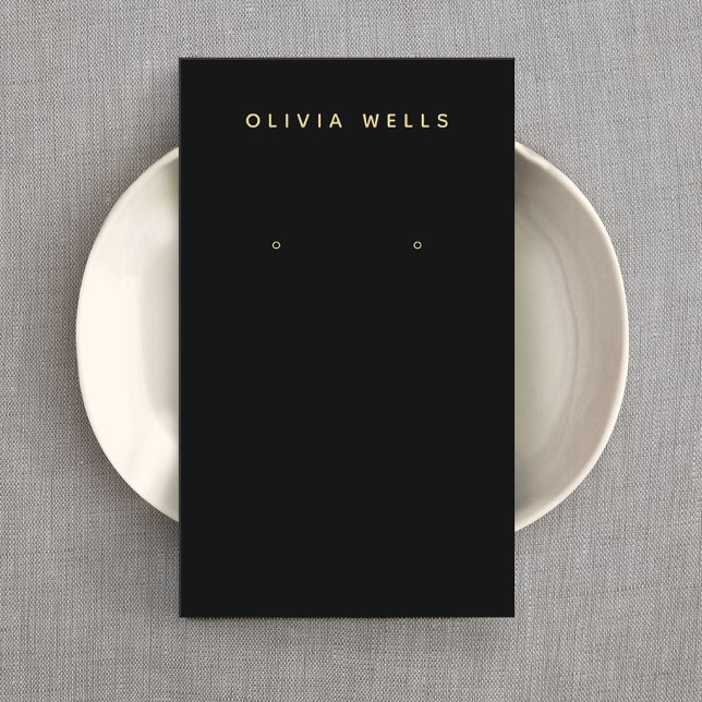 Cartão De Visita Mostrador preto moderno e simples (Criador carregado)