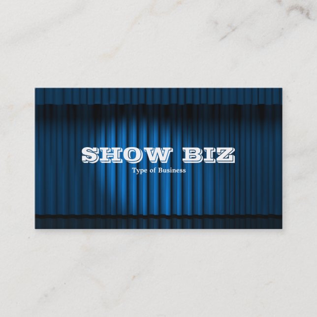 Cartão De Visita Mostrar Azul do Biz - Texto Branco (Frente)