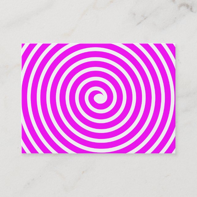Cartão De Visita Motif espiral - Magenta e branco (Frente)