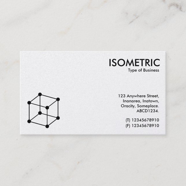 Cartão De Visita Motif Isométrico Cubo - Branco/Preto (Frente)