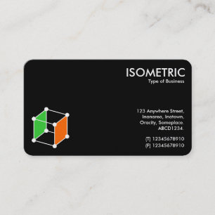 Cartão De Visita Motif Isométrico Cubo v3 - Preto/Branco