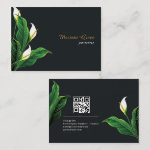 Cartão De Visita Motifs Natural Verde Floral Cód. QR