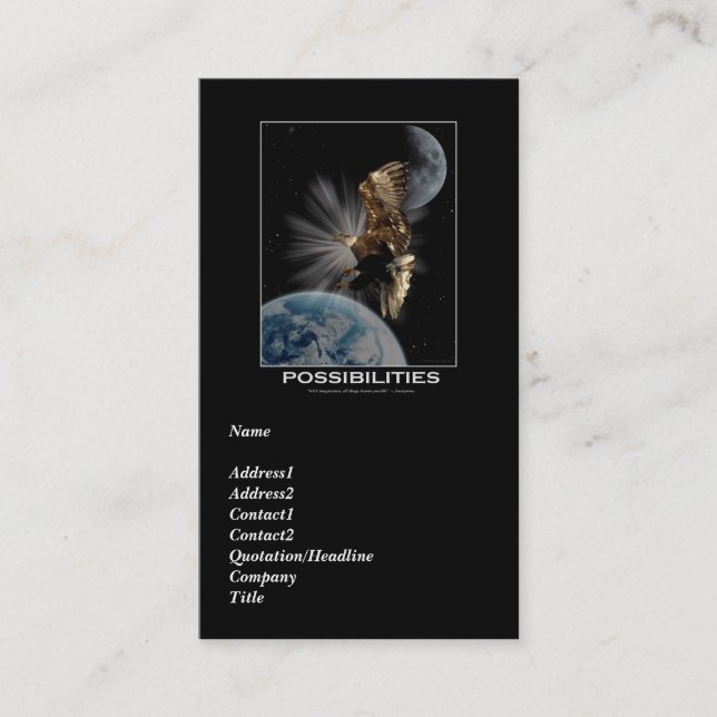 Cartão de visita Motivacional da Águia-Bálida (Frente)