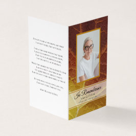 Cartão De Visita Motivos de Oração Memorial do Funeral de Outono