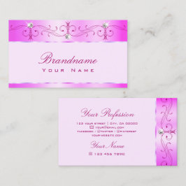 Cartão De Visita Motivos de Ornamentado Rosa Luxuriosos Espumantes