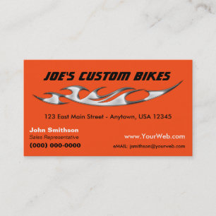 Cartão De Visita Moto Customizada Loja de Bikes Customizadas Chro
