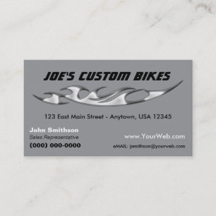 Cartão De Visita Moto Customizada Loja de Bikes Customizadas Chro
