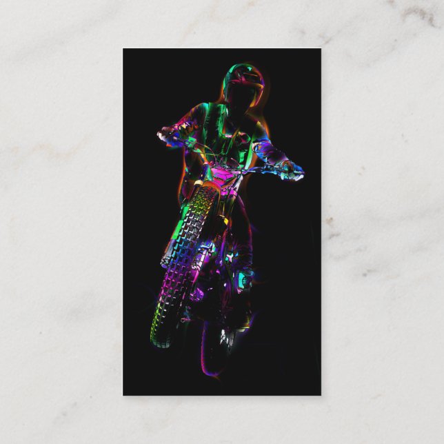 Cartão De Visita Motocicleta do motocross das experimentações (Verso)