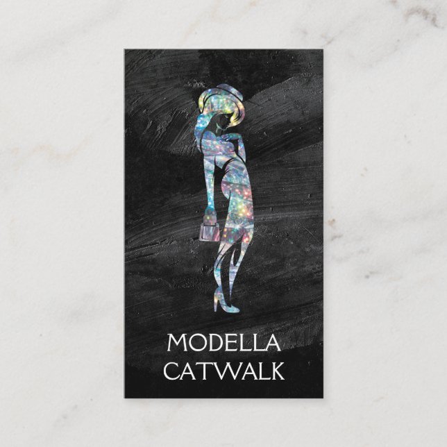 Cartão De Visita Motografia Modelo Glittery Sparkle (Frente)