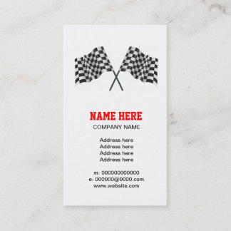 Cartão De Visita motor checkered, chequered que compete a bandeira