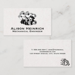 Cartão De Visita Motor de pistão